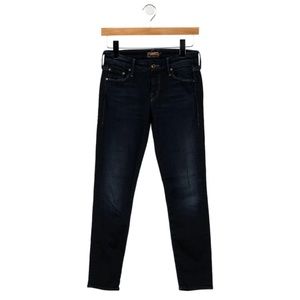 MOTHER Denim The Looker Crop low rise skinny leg jeans in dark wash Sz 24